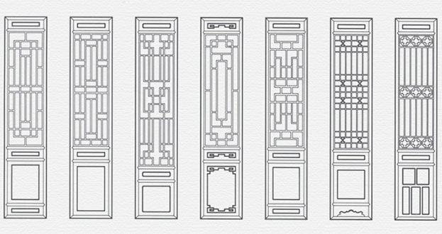 阜宁常用中式仿古花窗图案隔断设计图